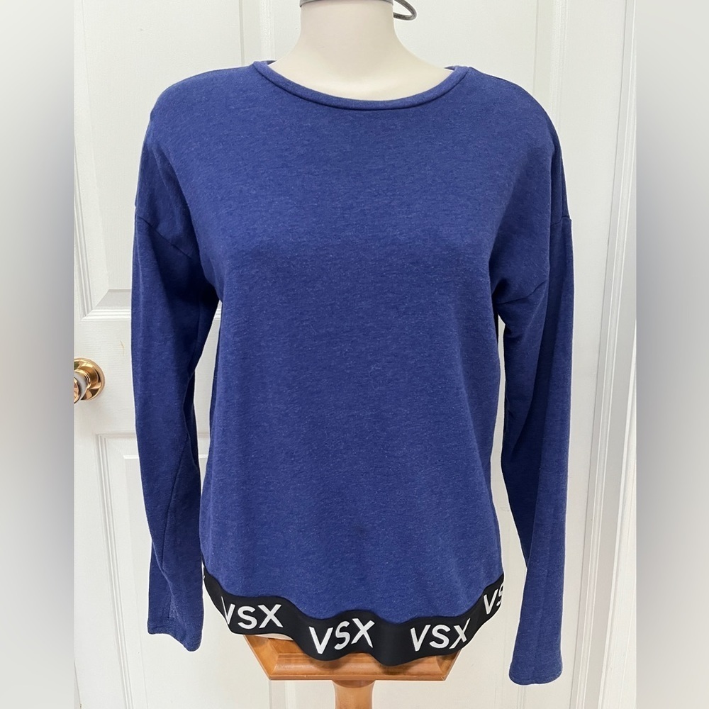 Victoria Secret VSX sports purple/blue long sleeve top with thump holes
